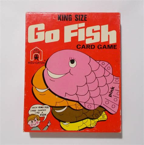 Go Fish King Size Card Game Edu-Cards Children's Match Cards Shaped Bright Colors Vintage 1973 ...