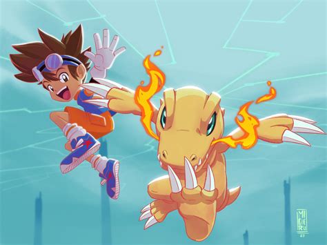 Digimon adventure fan art- Agumon and Taichi by MIGUERU on Dribbble