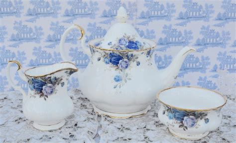 Beautiful Vintage Shabby China — Royal Albert Moonlight Rose Tea Set ...