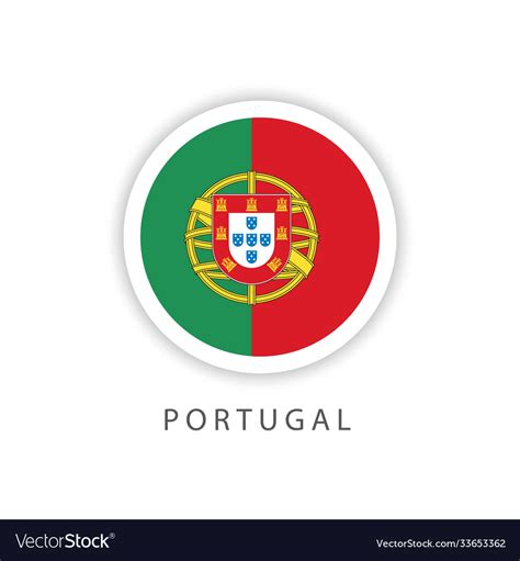 Portugal circle flag template design Royalty Free Vector