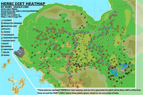 Herbivore Diet Heatmap (Update 4). Included are isolated maps for each species needs. : r ...