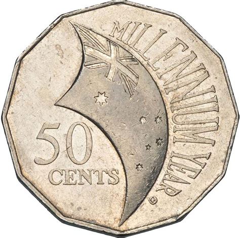 Fifty Cents 2000 Millennium, Coin from Australia - Online Coin Club