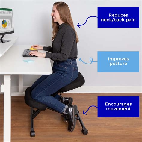 ProErgo Pneumatic Ergonomic Kneeling Chair | Fully Adjustable Mobile Office Seating | Improve ...