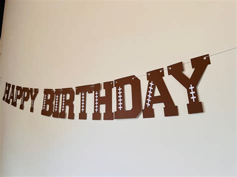 Football Happy Birthday Banner Football Birthday Party - Etsy