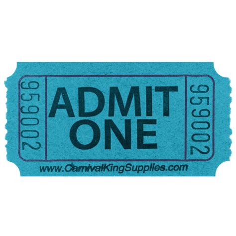 Carnival King Blue 1-Part Customizable "Admit One" Tickets - 2000/Roll