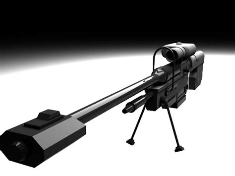 free modified halo 3 sniper rifle 3d model