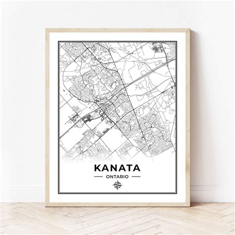 Kanata Map Print Map of Kanata Ontario Black & White - Etsy