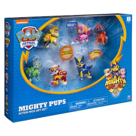 PAW Patrol - Mighty Pups 6-Pack Gift Set, PAW Patrol Figures with Light ...