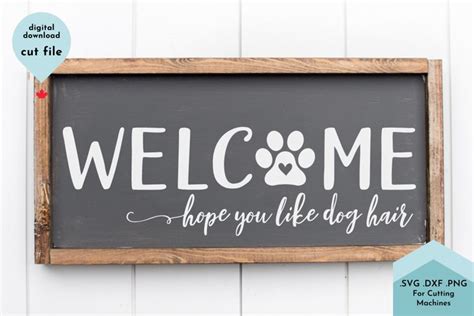 Art & Collectibles Digital Download Welcome Dog Sign SVG,PNG Digital ...