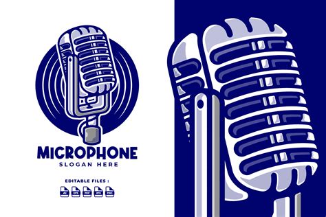 Vintage Microphone Cartoon Logo Graphic by JoviMing · Creative Fabrica