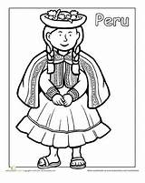 Multicultural Coloring Peru  Worksheet Educationcom sketch template