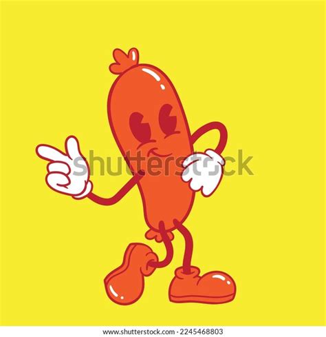 Funny Cartoon Character Hands Feet Sticker Stock Vector (Royalty Free ...