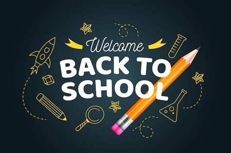 Free Vector | Hand drawn and realistic back to school wallpaper