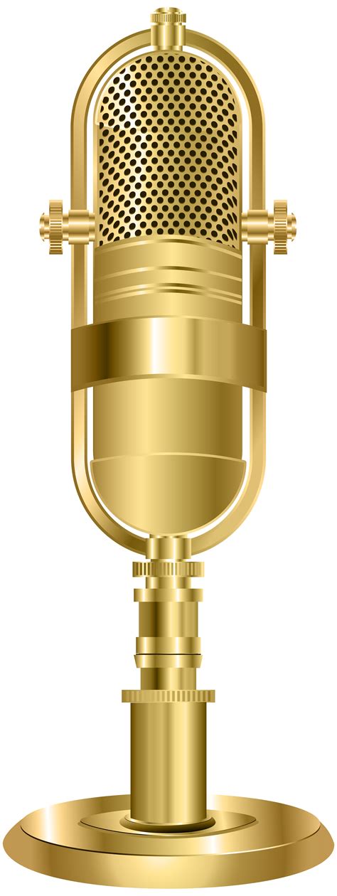 Studio Microphone Gold PNG Clip Art Image | Gallery Yopriceville - High ...