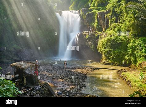 Tegalalang Waterfall landscape near Ubud, Bali, Indonesia Stock Photo ...