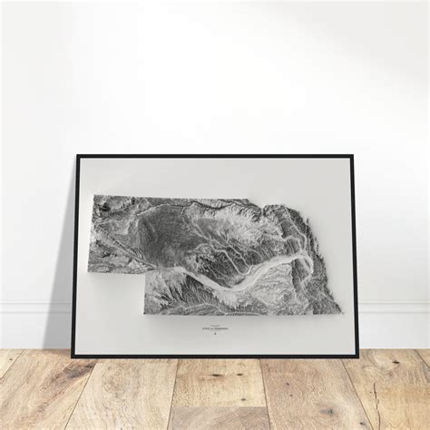 Nebraska Elevation Map Wall Art Topographic Print - Etsy