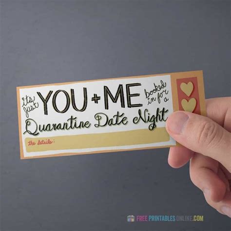 Quarantine indoor date night ticket invite - Free Printables Online