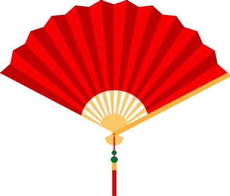 Red Chinese Hand Fan - Free Clip Art