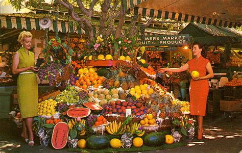 Vintage Chrome Postcards: Farmers Market