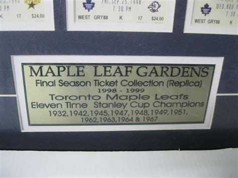 MAPLE LEAF GARDENS FINAL GAME SEASON TICKET COLLECTION REPLICA, TORONTO MAPLE LEAFS 11 X STANLEY CUP