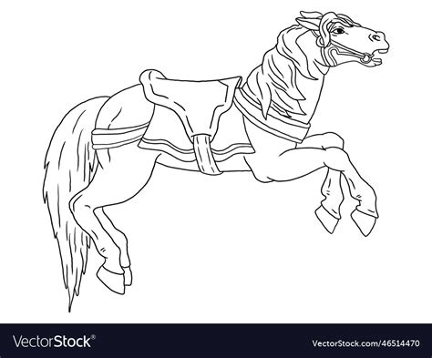 Horse outline for coloring book Royalty Free Vector Image