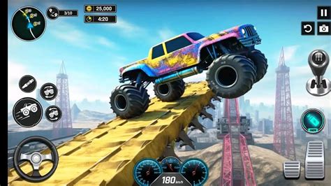 monster truck driving stunts mega ramp #android game play - YouTube