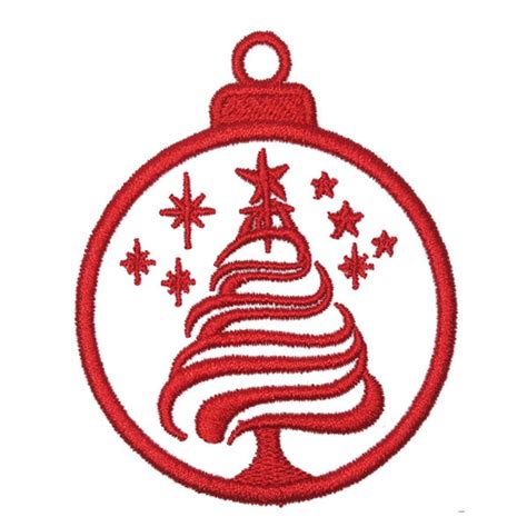 Christmas Tree Ornament Decor Embroidery Design Instant - Etsy