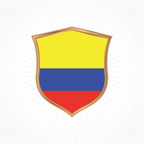 Colombia flag vector with shield frame 3444394 Vector Art at Vecteezy