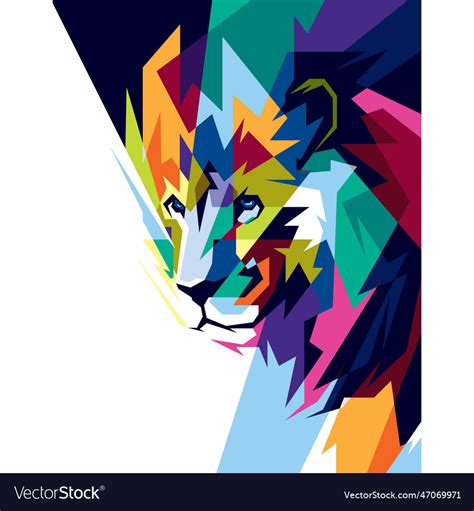 Colorful lion Royalty Free Vector Image - VectorStock