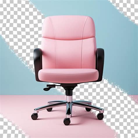 Premium PSD | Isolated black leather office chair transparent background