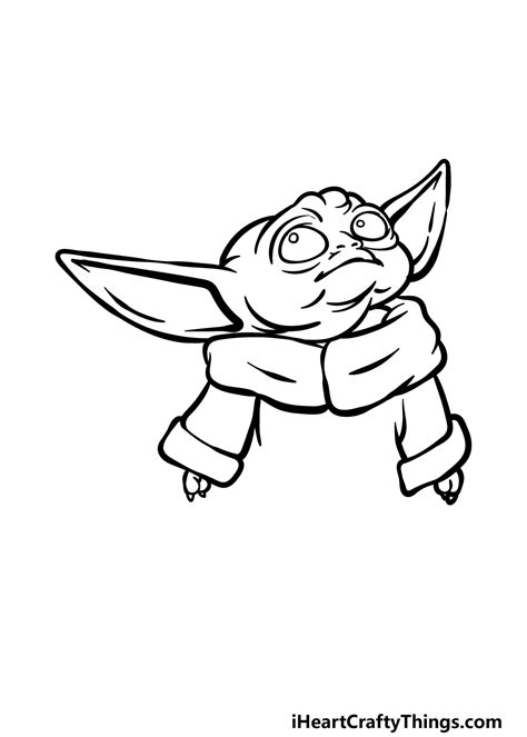 View Outline Baby Yoda Clipart Black And White Binawawasuya | The Best ...