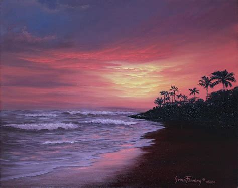 Hawaiian sunset Painting by Irina Fanning - Pixels