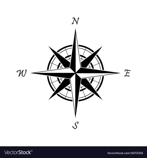 Black compass icon on a white background Vector Image