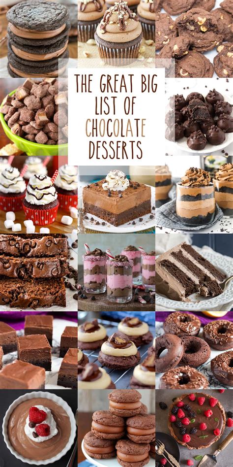 The Great Big List of Chocolate Desserts • Sarahs Bake Studio