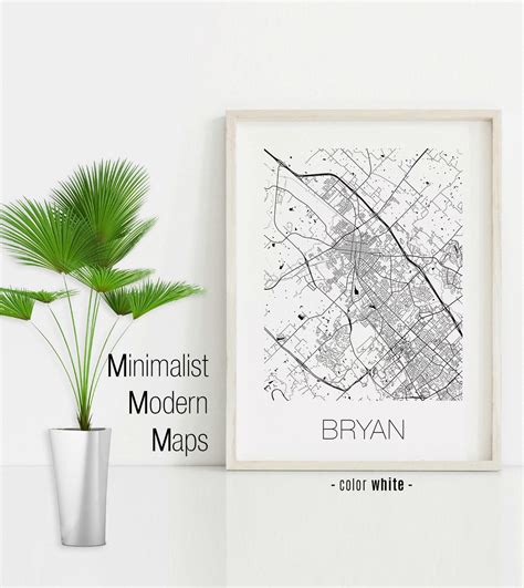 Bryan Texas Bryan TX Map Bryan Map Bryan Print Bryan | Etsy