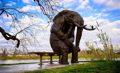 Large Sitting Outdoor Bronze Wise Asian Elephant Sculpture