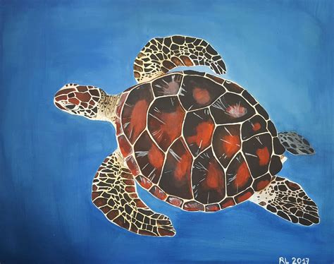 Sea turtle acrylic painting Sea Turtle Shell, Baby Sea Turtles, Mini ...