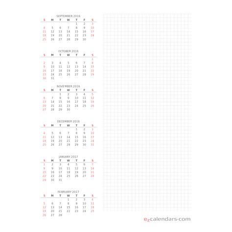 2020 Calendar Template 6 Months Per Page