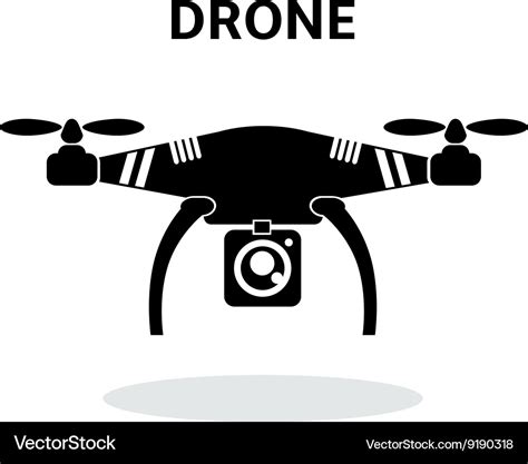 Drone black and white icon Royalty Free Vector Image