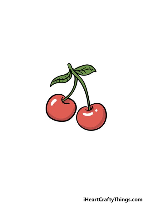 Cherry Drawing - How To Draw A Cherry Step By Step