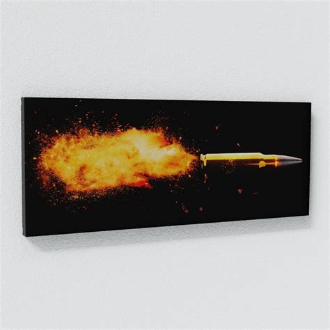 Bullet Fired Canvas Art - Army Military Soldier Gun Weapon Firing – Sense Canvas