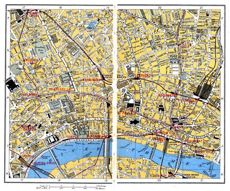 Map of the City of London, UK