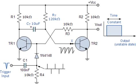 Basic Monostable Multivibrator Circuit | Circuit diagram, Electronics projects for beginners ...