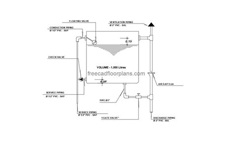 Elevated Water Tank Detail - Free CAD Drawings