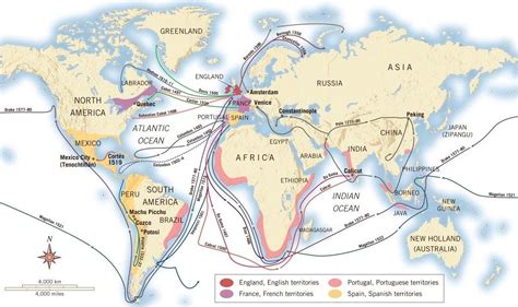 Routes of Famous European Explorers