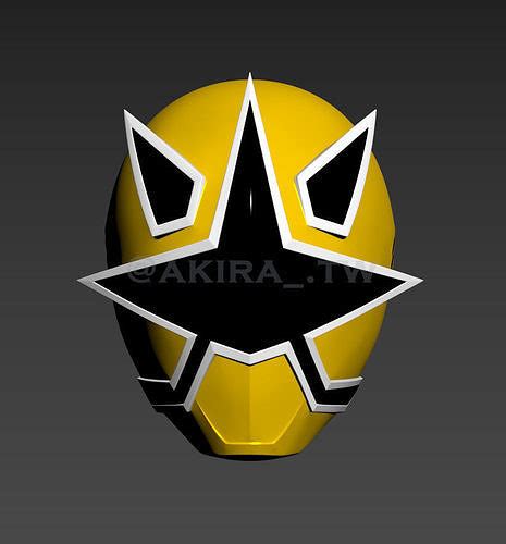 Power Ranger Gold Samurai Ranger Helmet 3D model 3D printable | CGTrader