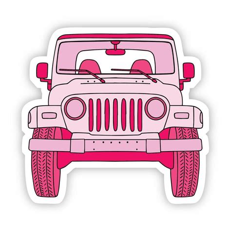 Pink Jeep Front Aesthetic Sticker in 2021 | Pink jeep, Jeep stickers, Pink jeep accessories