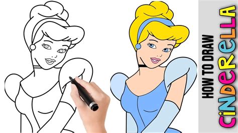 How To Draw Cinderella ★ Disney Princess ★ Cute Easy Drawing Tutorial ...