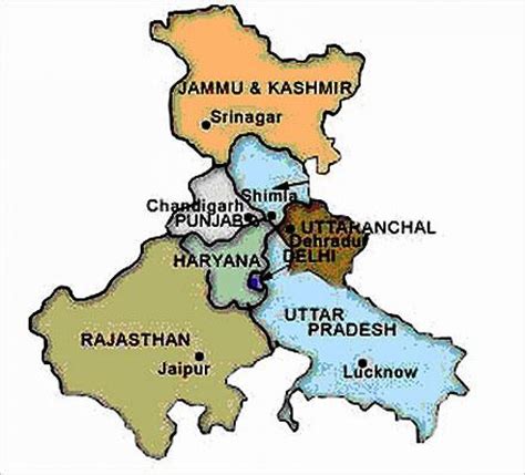 North India map - India north map (Southern Asia - Asia)