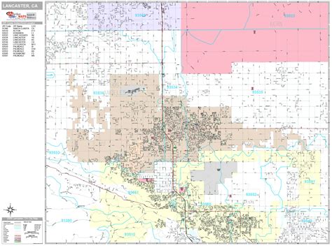 Lancaster California Wall Map (Premium Style) by MarketMAPS